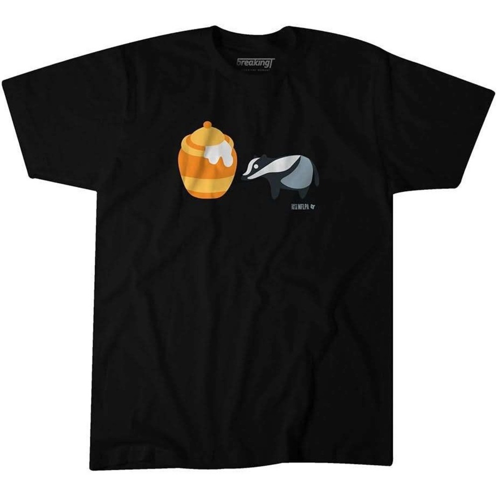 BreakingT‎ Badger Honey Beehive T-Shirt Graphic Tee NFLPA Black Mens L NWT